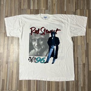 Vintage 90s Rod Stewart 1996 In the Round Tour T-shirt Band Tee Size XL 2 Sided
